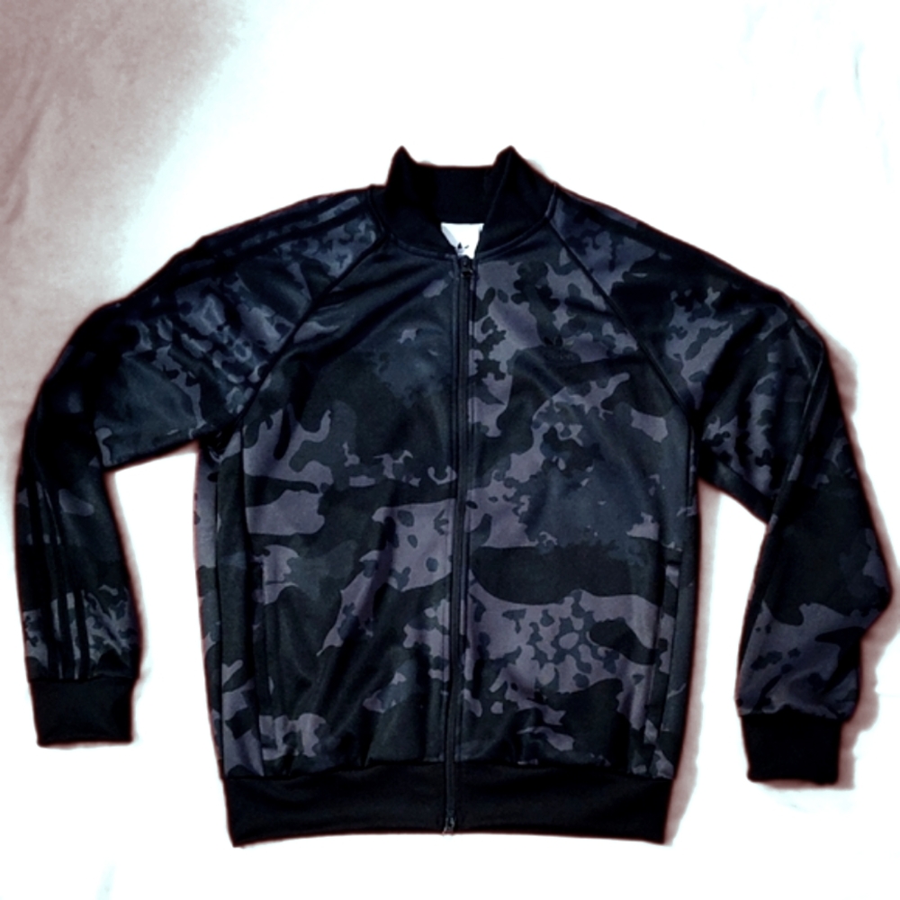 Men's Carbon Black and Grey Camo Jacket Large Size ISO252